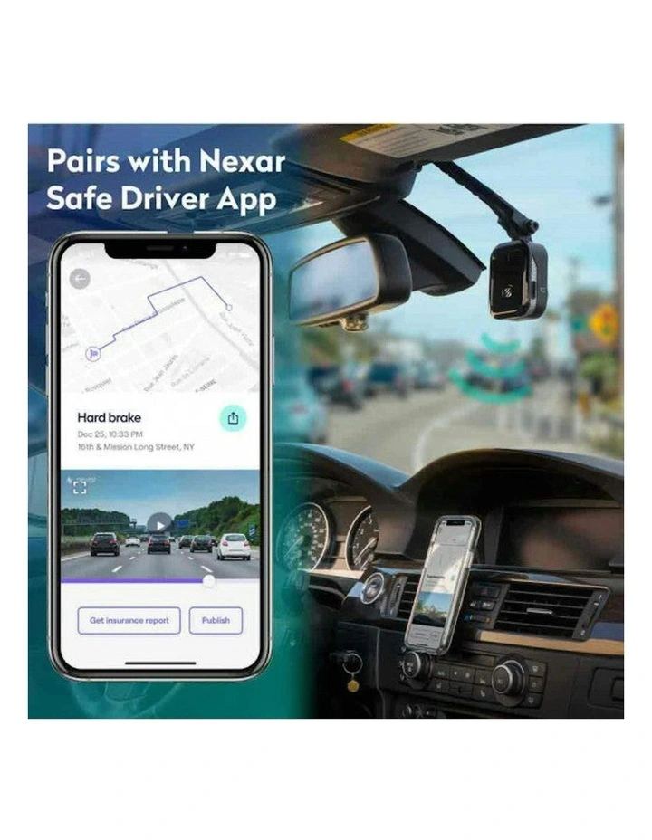 Dash Cam Nexar 1080p Sony Starvis Suction Mount 64GB SD in Black image 7