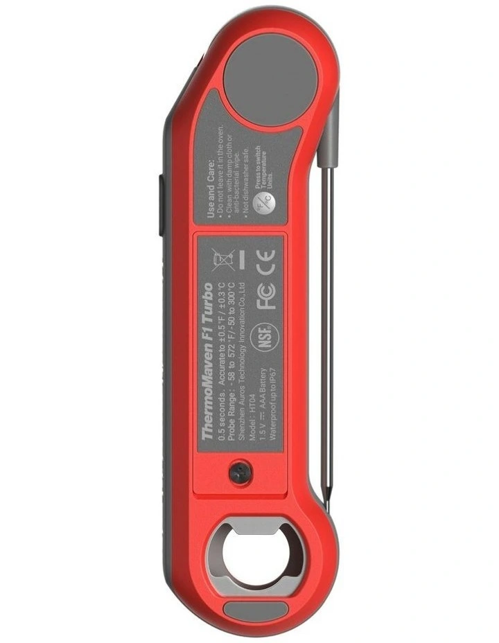 F1 Turbo in Red Meat Thermometer in Red image 3