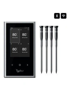 Sync Quad Wireless 4 Probe Meat Thermometer in Black