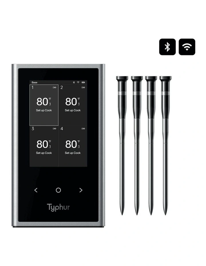 Sync Quad Wireless 4 Probe Meat Thermometer in Black image 1