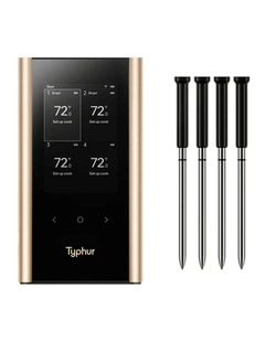 Sync Gold Series Quad 4 Probe Meat Thermometer in Black