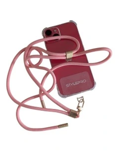 Cross Body Phone Strap in Valencia Pink
