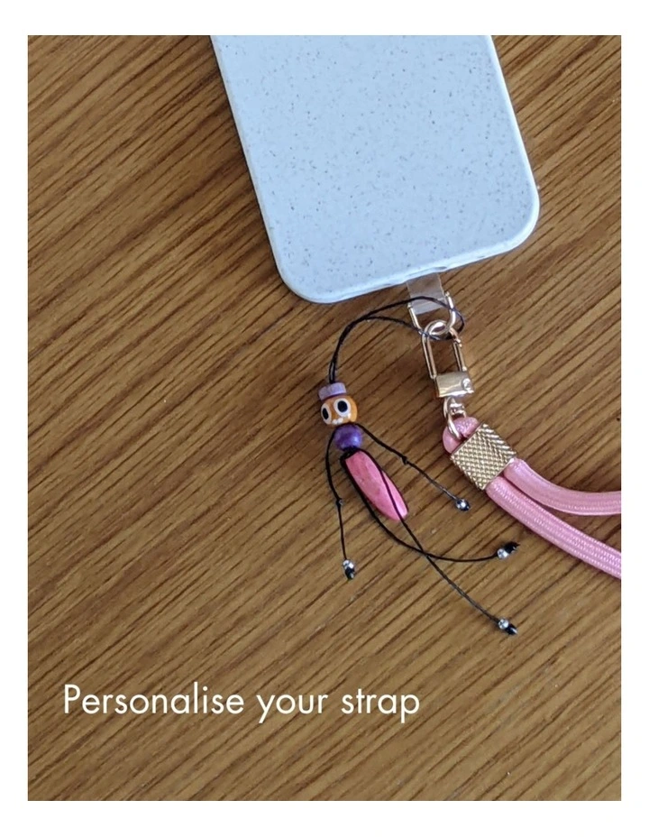 Cross Body Phone Strap in Valencia Pink image 4