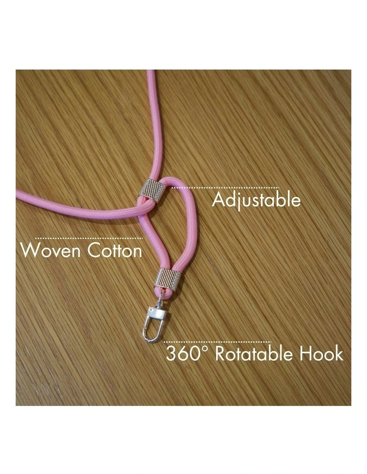 Cross Body Phone Strap in Valencia Pink image 7