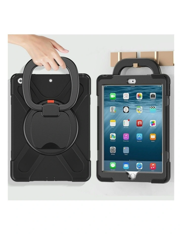 iPad 10th and 11th Generation Tough Shockproof Kids Case with Rotating Stand in Black image 4