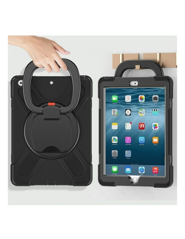 iPad 10th and 11th Generation Tough Shockproof Kids Case with Rotating Stand in Black image 6