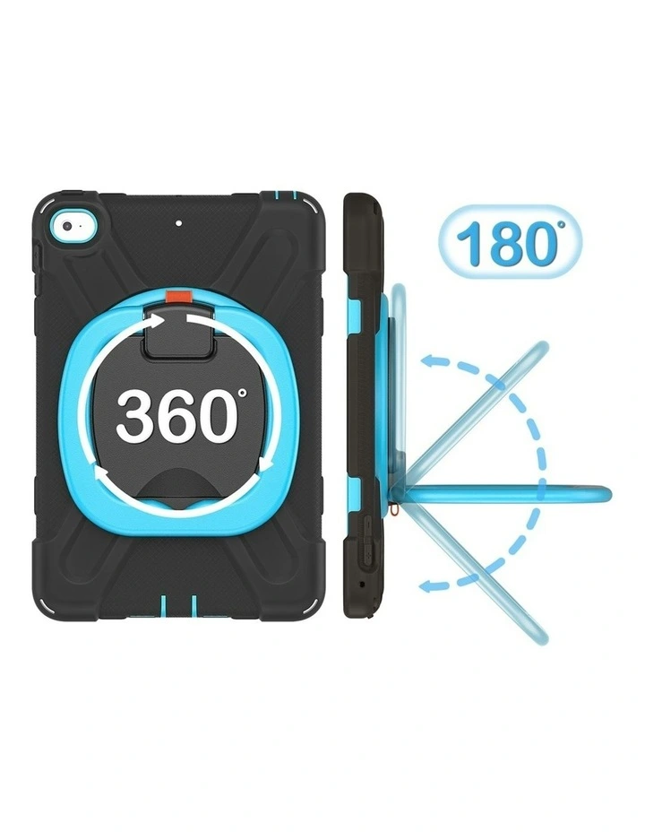 iPad 10th and 11th Generation Tough Shockproof Kids Case with Rotating Stand in Black image 7
