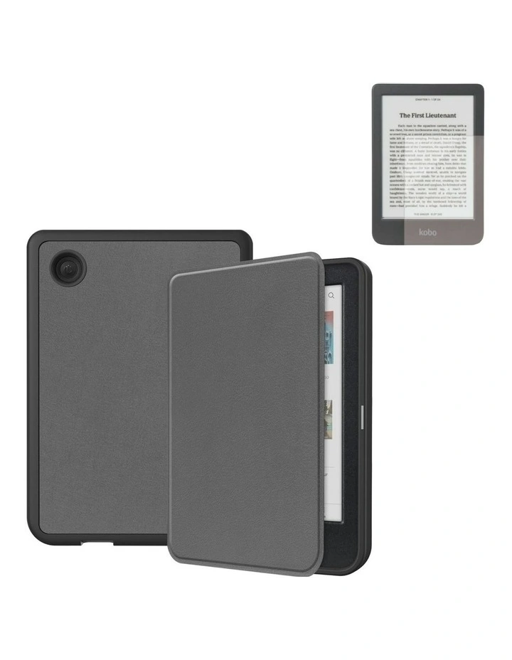 Combo Kobo Clara Slim-Fit Case With Screen Protector in Grey image 1