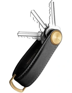 Saffiano Leather Liquorice Key Organiser Pro in Black