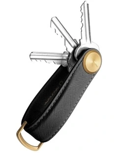Saffiano Leather Liquorice Key Organiser Pro in Black