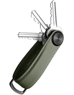 Saffiano Leather Key Organiser Pro in Olive