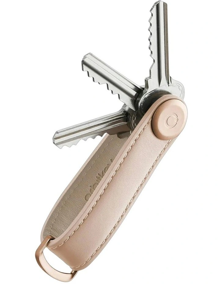 Leather Key Organiser With Stitching in Blush image 1