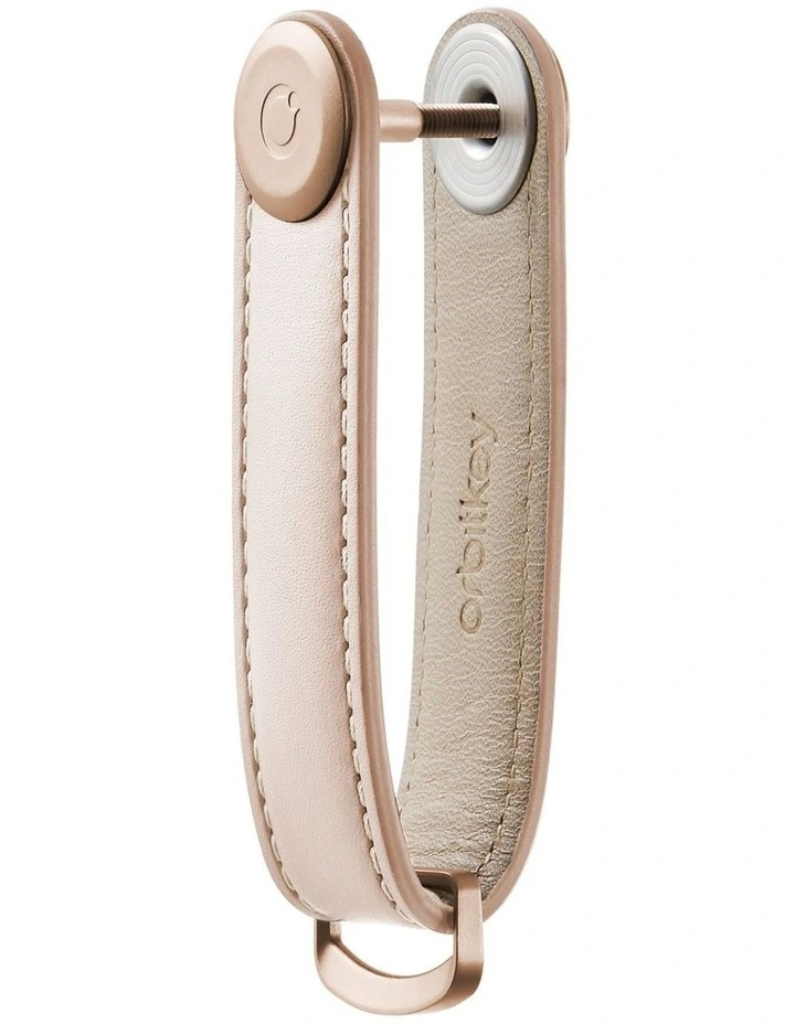 Leather Key Organiser With Stitching in Blush image 3