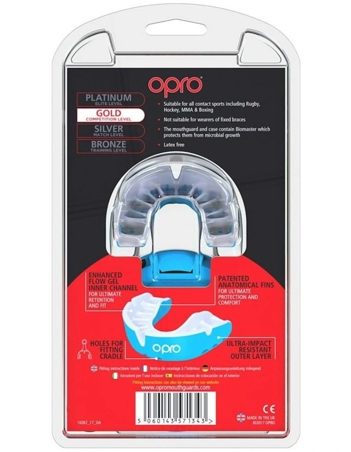 Gen 4 Gold Mouthguard in Sky Blue/Prl image 5