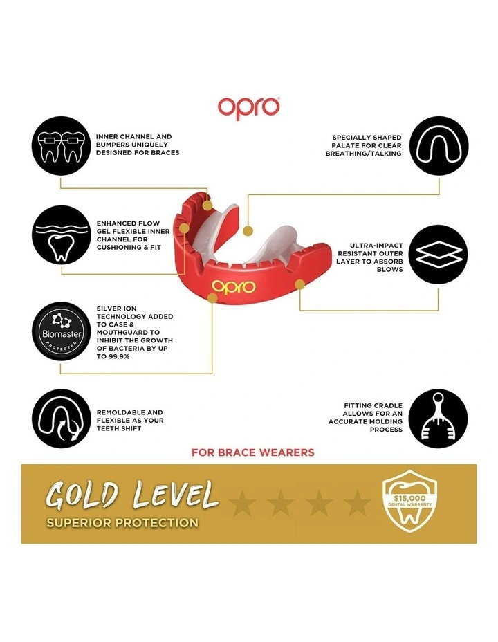 Gold Mouthguard For Braces in Red/Prl image 2