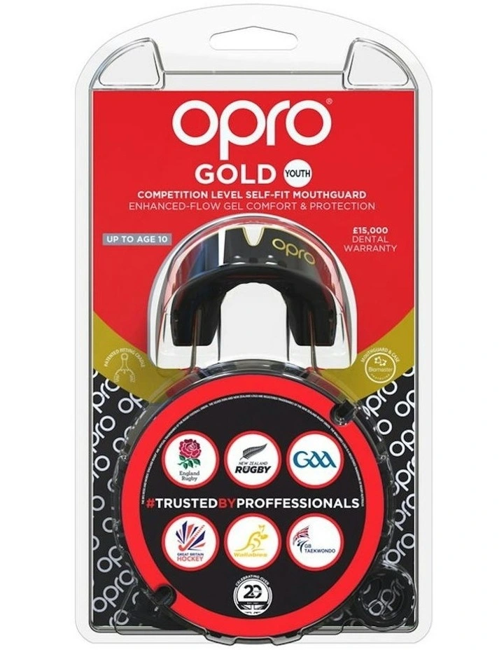 Gen 4 Gold Youth Mouthguard in Black/Gold image 3