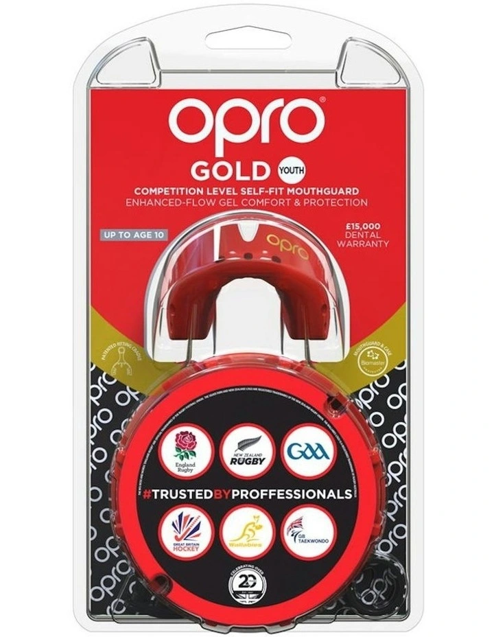 Gen 4 Gold Youth Mouthguard in Red/Prl image 3
