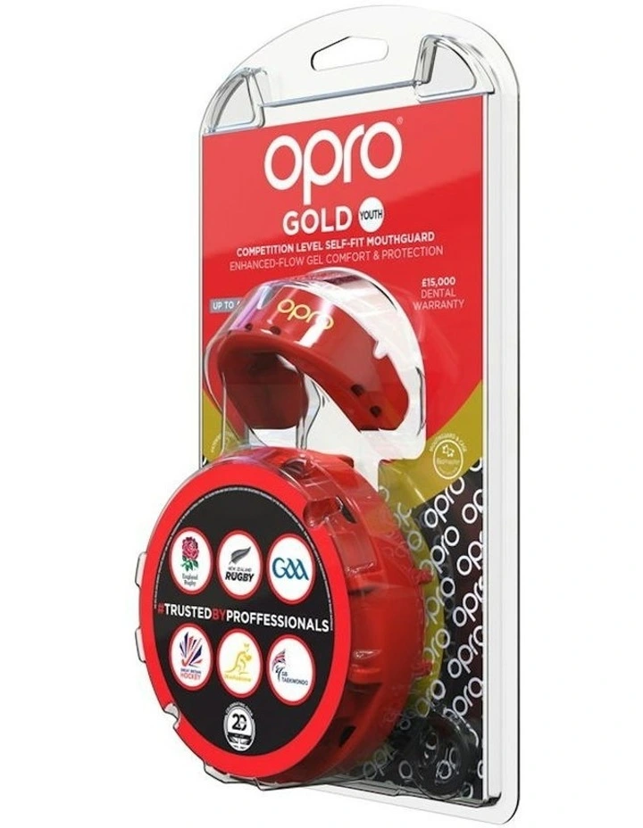 Gen 4 Gold Youth Mouthguard in Red/Prl image 4