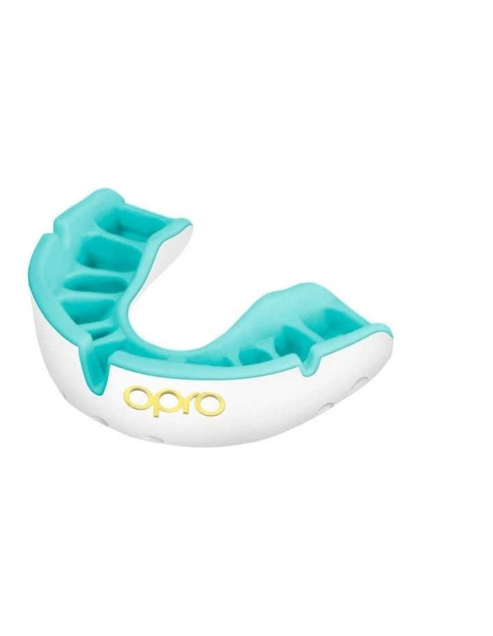 Gen 4 Gold Mouthguard Youth in White/Mint image 1