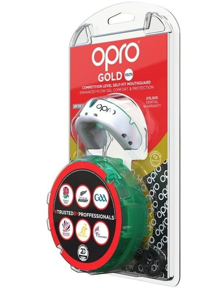 Gen 4 Gold Mouthguard Youth in White/Mint image 4