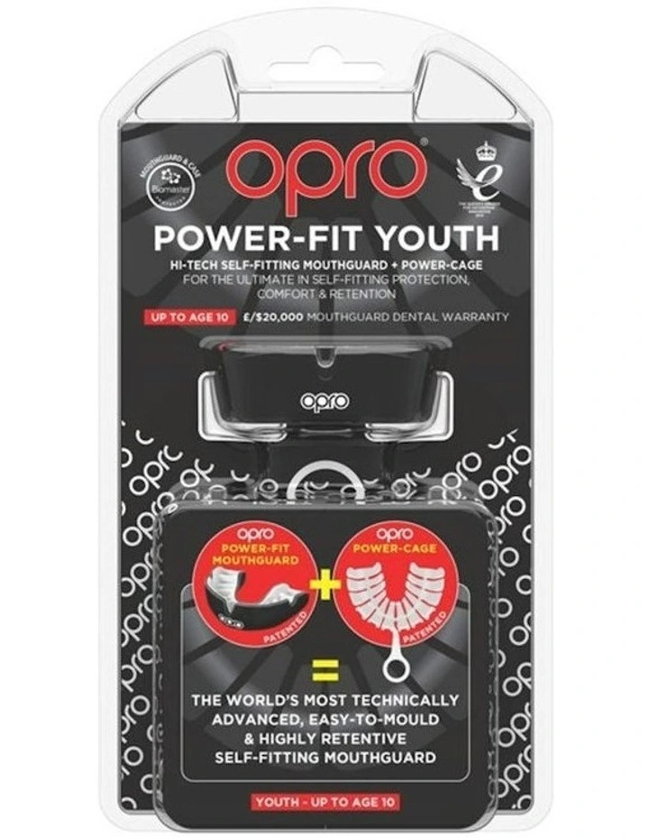 Gen 4 Youth Power-Fit Mouthguard in Black White image 2