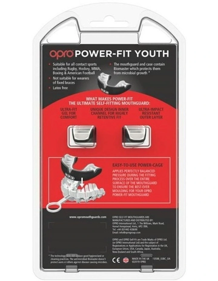 Gen 4 Youth Power-Fit Mouthguard in Black White image 5