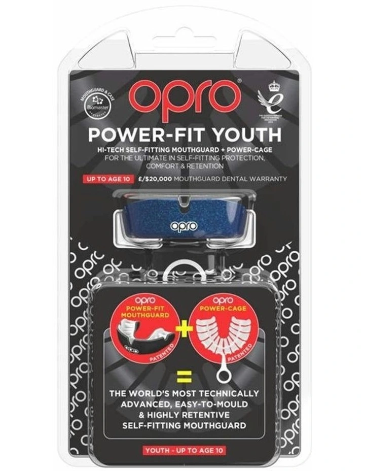 Gen 4 Youth Power-Fit Mouthguard in Blue Shimmer White image 2