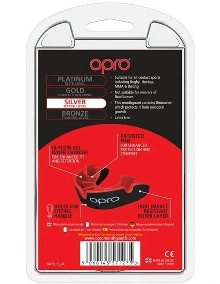 Gen 4 Silver Mouthguard in Black/Red image 3