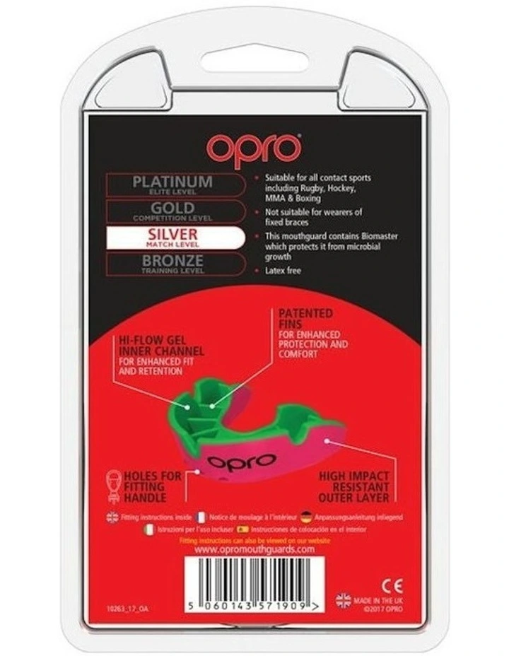 Gen 4 Silver Mouthguard in Pink/Green image 5