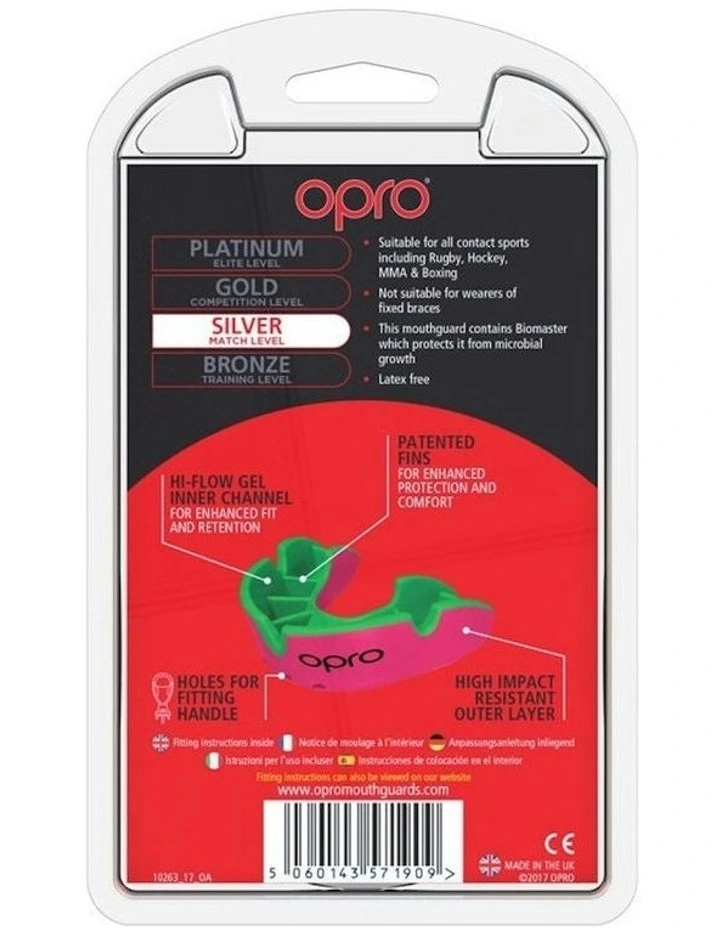 Gen 4 Youth Silver Mouthguard in Pink/Green image 5