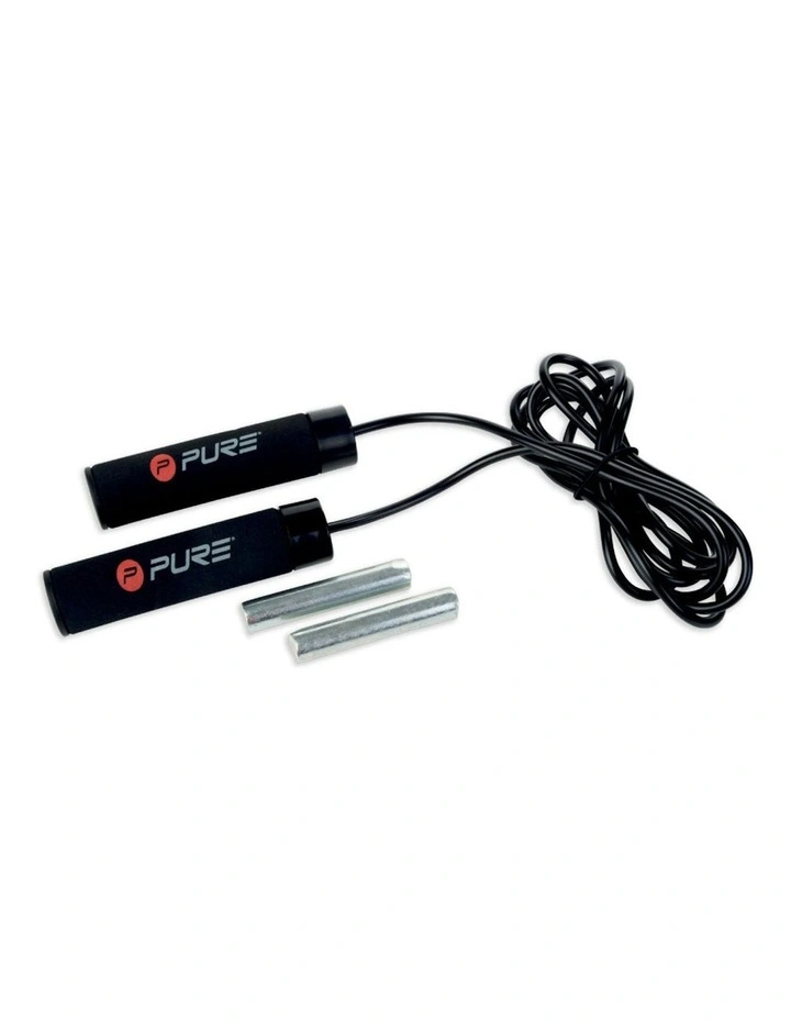Weighted Single Jump Rope in Black image 1