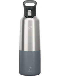 Insulated Stainless Steel Flask 900 With Quick-Release Cap 1L in Grey