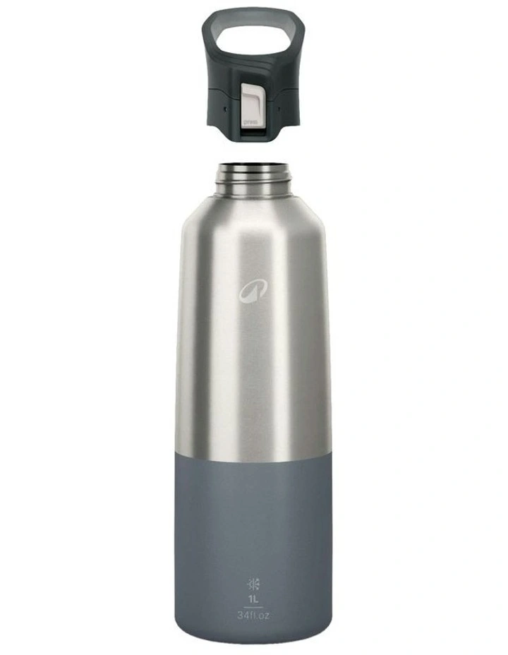 Insulated Stainless Steel Flask 900 With Quick-Release Cap 1L in Grey image 2