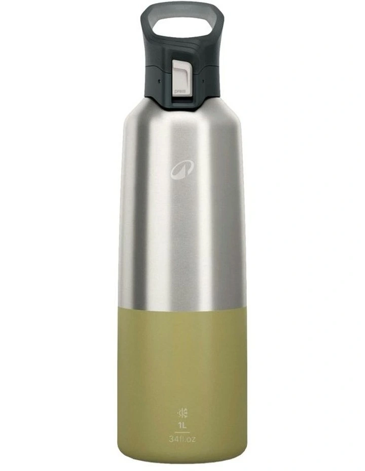 Insulated Stainless Steel Flask 900 With Quick-Release Cap 1L in Khaki image 1