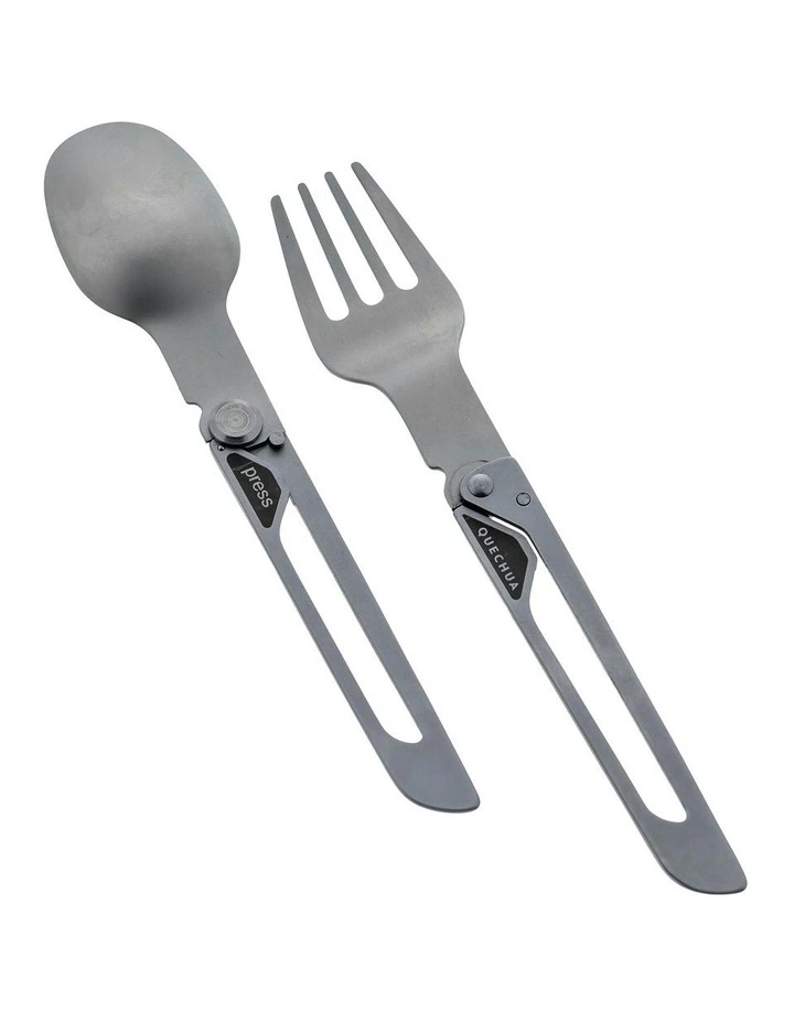 Folding Stainless Steel Hiking And Camping MH 500 Cutlery in Silver image 1