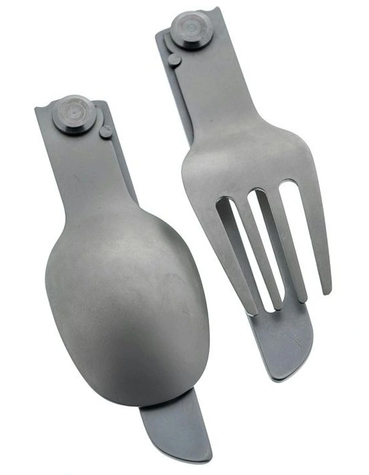 Folding Stainless Steel Hiking And Camping MH 500 Cutlery in Silver image 2
