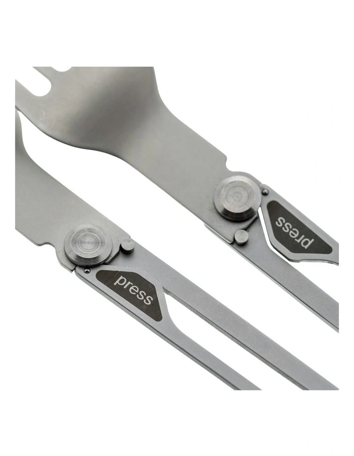 Folding Stainless Steel Hiking And Camping MH 500 Cutlery in Silver image 4
