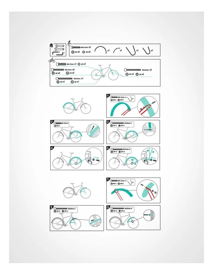 Front/Back Mudguard With Stays in Black image 6