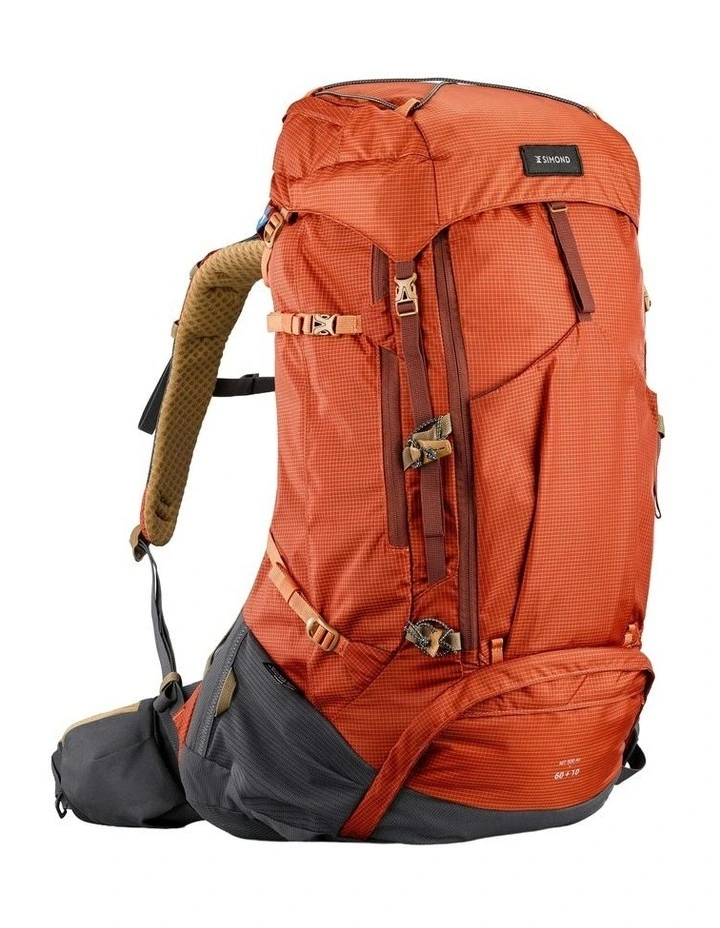 Trekking Backpack MT500 Air 60 10L in Orange image 1