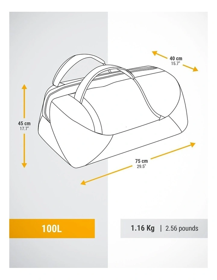 Trekking Duffel 100 Basic Carry Bag 100L in Grey image 2