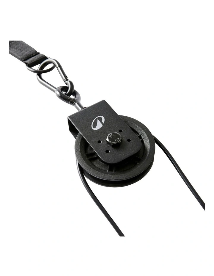 Weight Training Pulley Station with Pull Bar and Disc in Black image 2