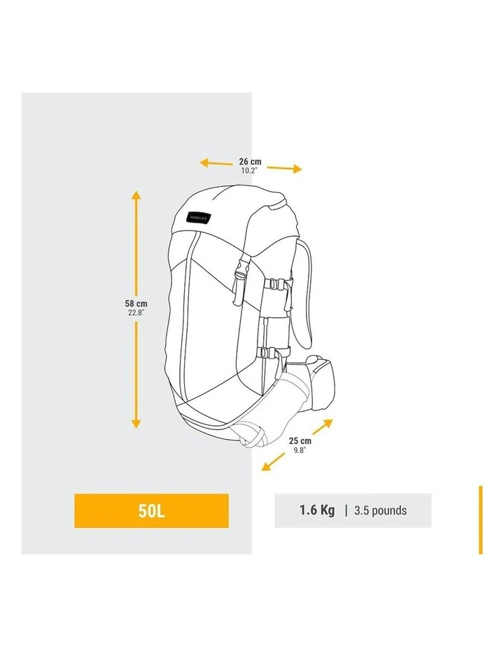 Mountain Trekking Backpack 50L in Red image 3