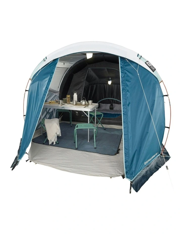 Camping Tent with Poles Arpenaz 4.1 F&B 4 Persons 1 Bedroom in Blue image 1