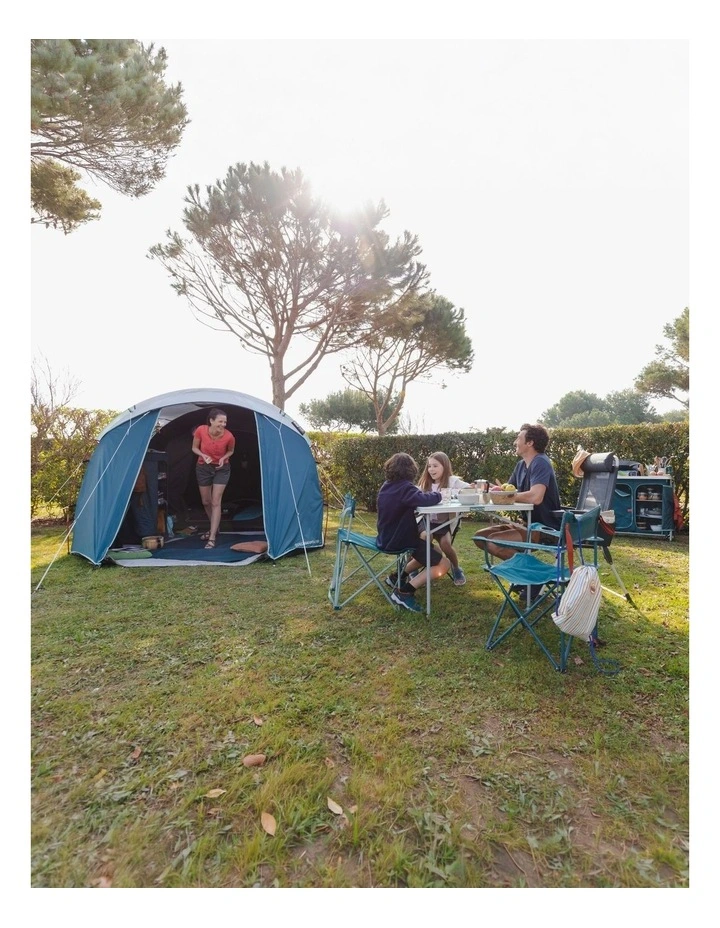 Camping Tent with Poles Arpenaz 4.1 F&B 4 Persons 1 Bedroom in Blue image 2