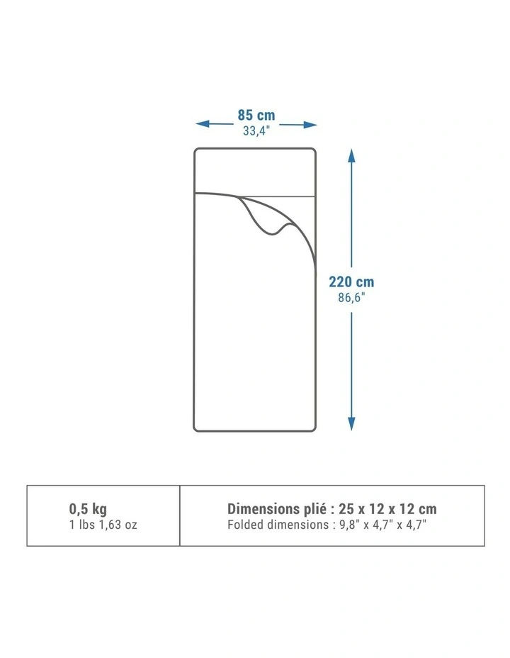 Comfort Cotton Bag Liner for Sleeping Bag in Cream image 3