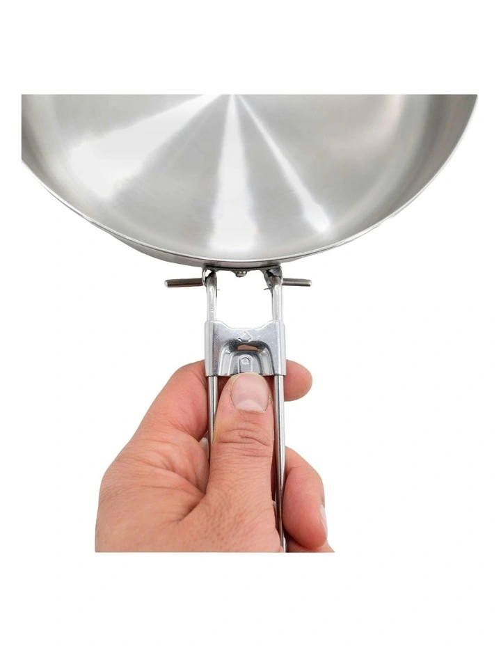 Hiker's Camp Stainless Steel Frying Pan MH100 in Silver image 3