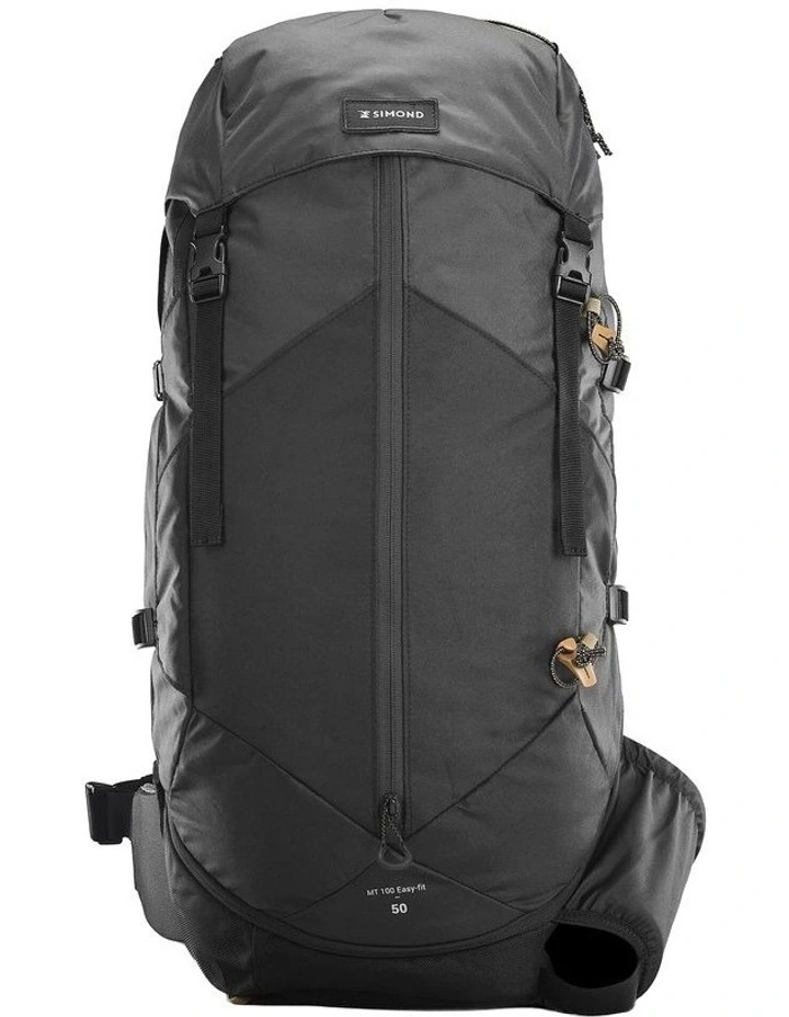 TREK 100 Easyfit Mountain Trekking Rucksack Bag 50L in Black image 4