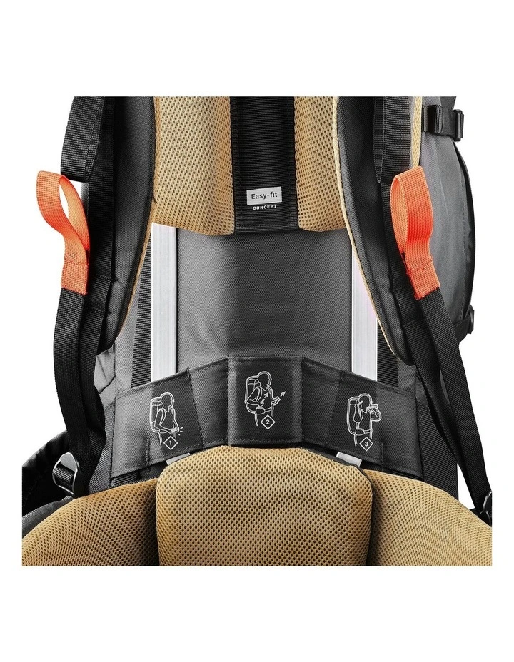 TREK 100 Easyfit Mountain Trekking Rucksack Bag 50L in Black image 6