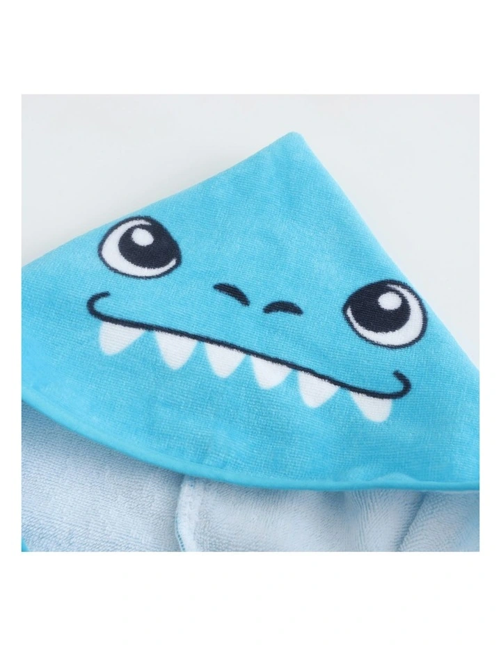 Small Dino Surfing Poncho in Blue image 4