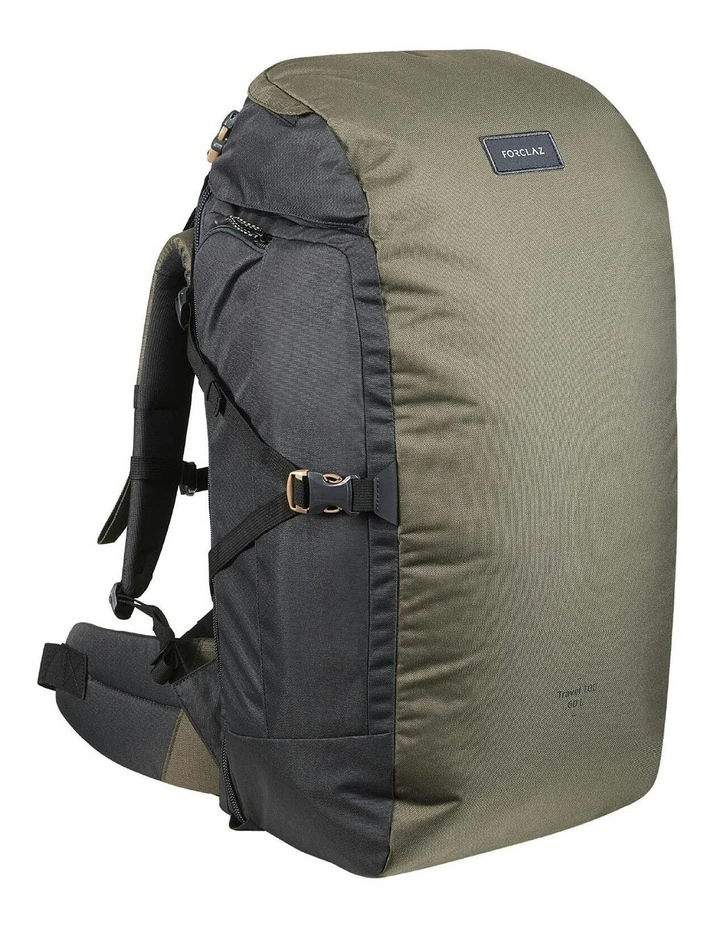 Trekking Travel Backpack 60 Litres 100 in Khaki image 1